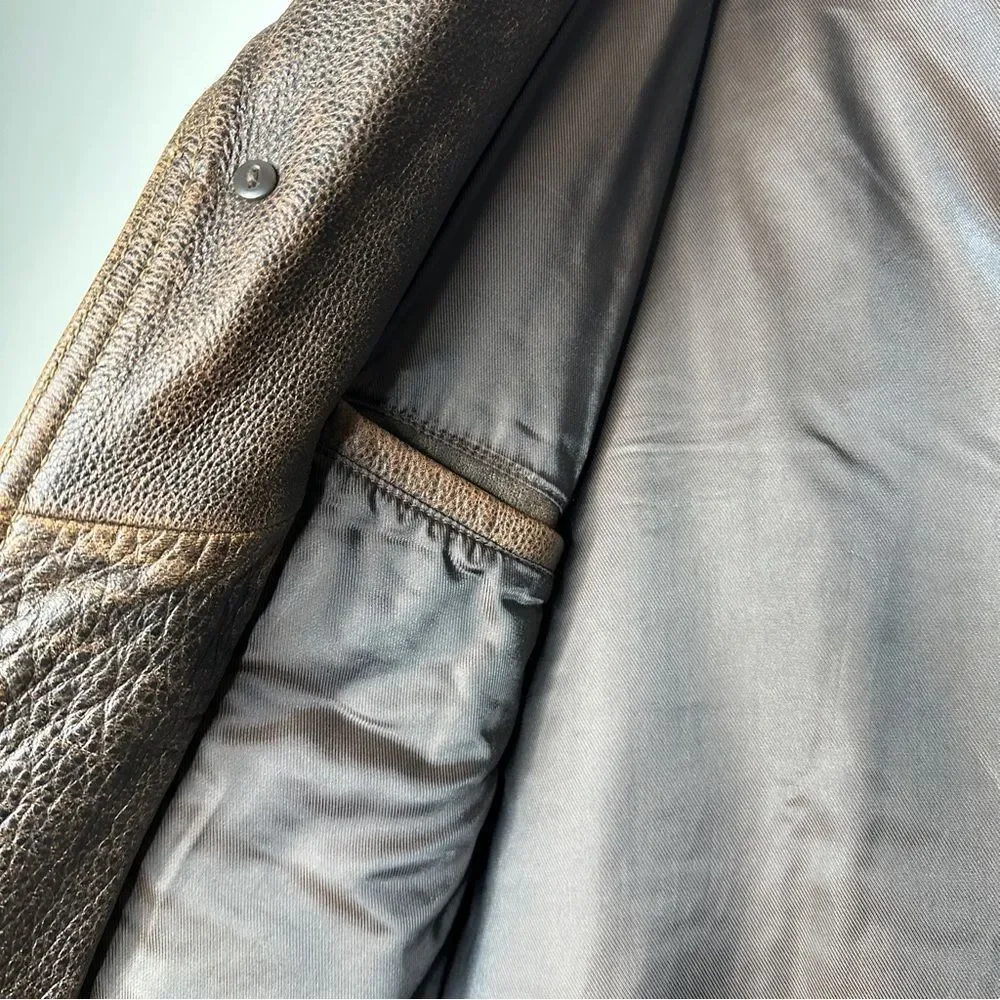 Club Room by Charter Club‎ Vintage 100% Genuine Leather Jacket
